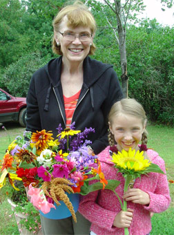 Picking Flowers at the Farm